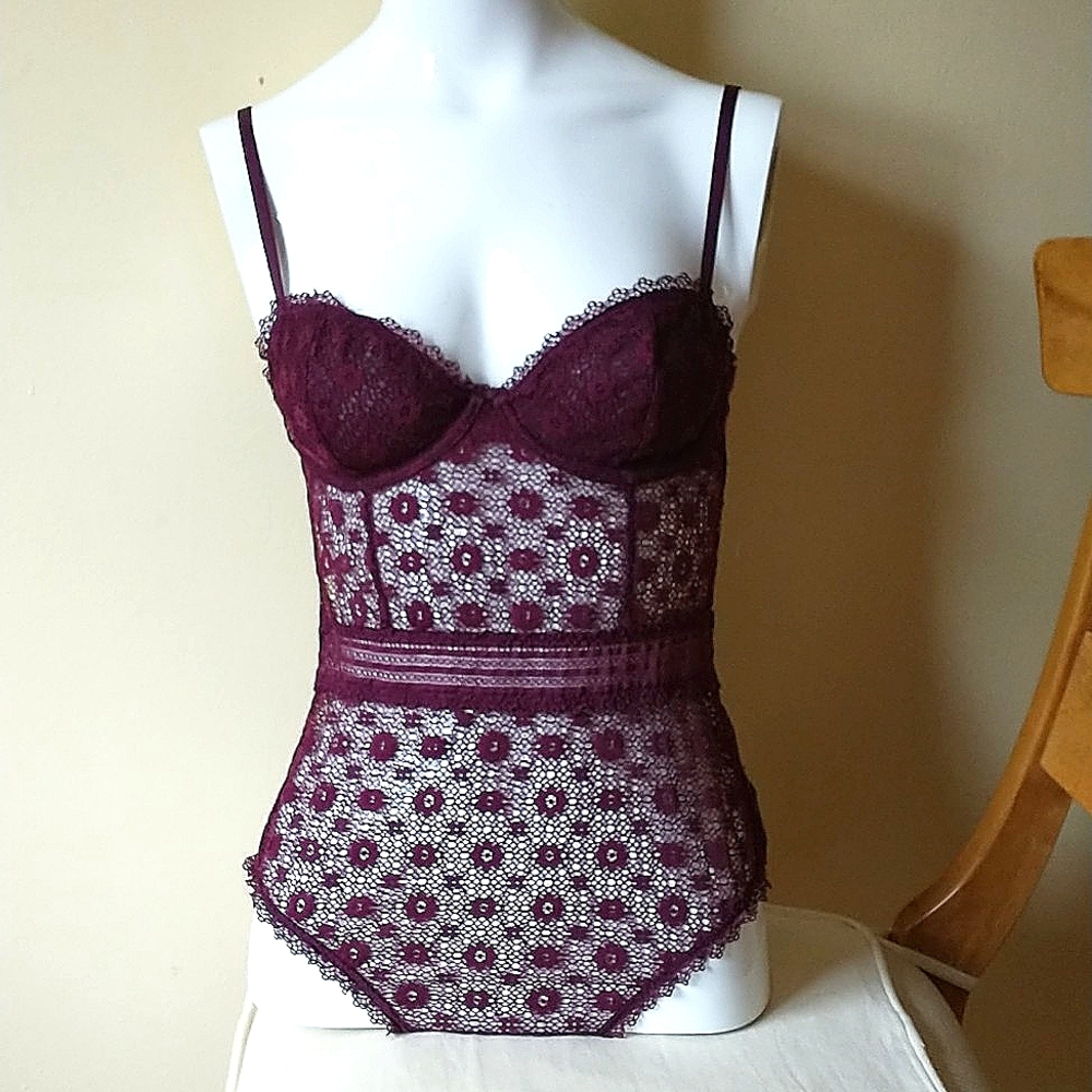 Victoria's Secret Burgundy Lace Chemise